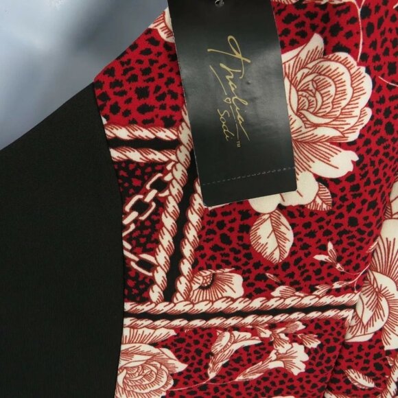 Thalia Sodi Womens Floral Patchwork Halter Dress Black/Red S NWT $99.50 - Picture 6 of 7